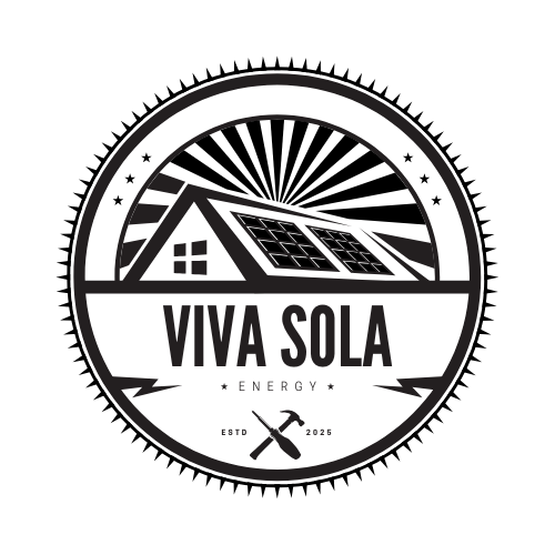 Blue Black Minimalist Solar Panel Logo